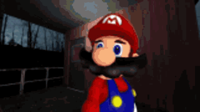 a cartoon character with a red hat and mustache is giving a thumbs up sign .