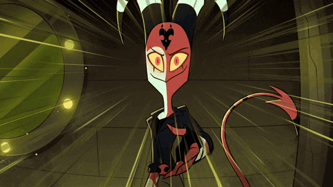 a close up of a cartoon character 's face with half red and half white