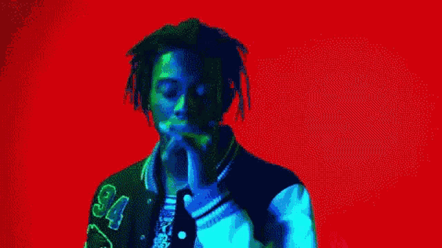 a pixel art of a man wearing a jacket with the number 34 on it