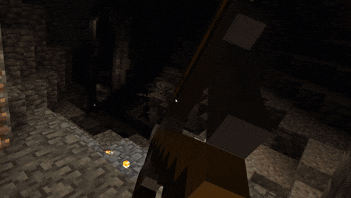 a screenshot of a minecraft game shows a square with a x on it