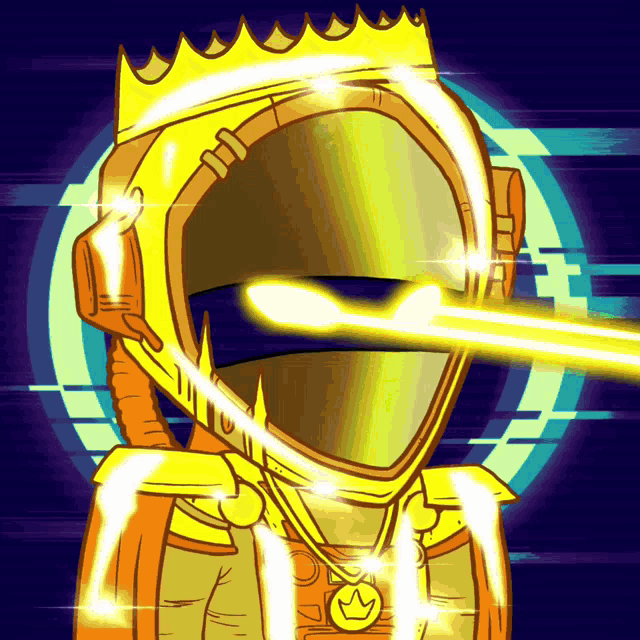 a cartoon character with a crown on his head