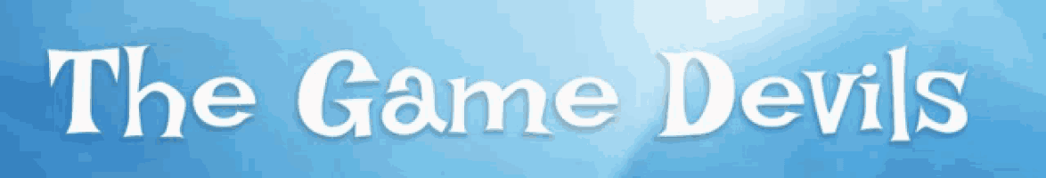 a blue background with the words " the game devils " on it