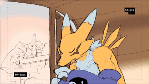 a drawing of a fox says my dear on the bottom