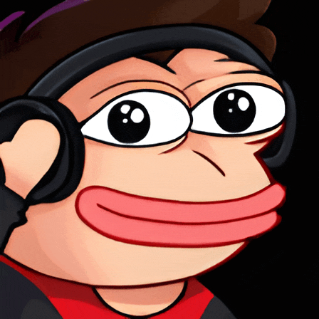 a close up of a cartoon character wearing headphones and a red shirt