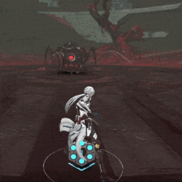 a video game character is standing in front of a giant spider