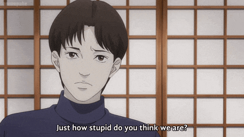 a man says just how stupid do you think we are in a cartoon