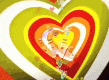 a rainbow colored heart with a white stripe on the bottom