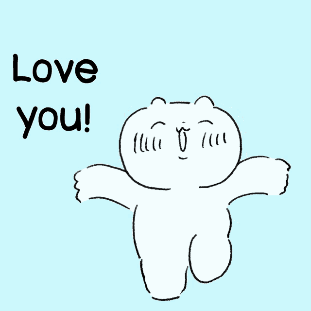 a drawing of a snowman with the words love you written above it