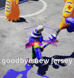 a video game character says goodbye new jersey on the screen