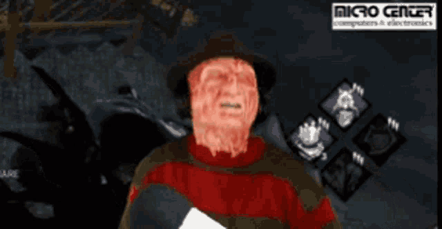 a freddy krueger video game is being played on a computer screen