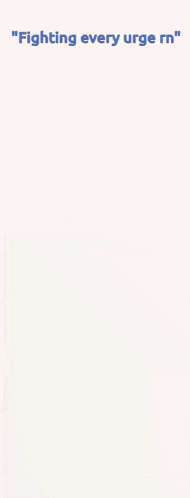 a man with a cane is standing in front of a white background with the words " fighting every urge rn " on it