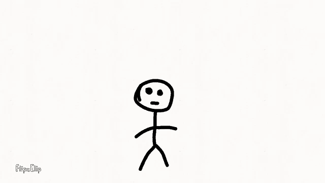 a stick figure with a face and the word middle finger written below it