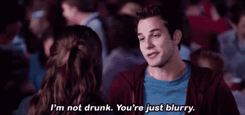 a man is talking to a woman and says i 'm not drunk .
