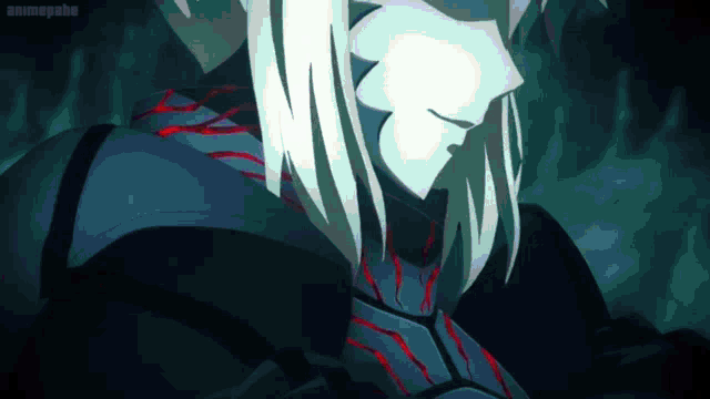 a close up of a person 's face with animepahe written on the bottom right corner
