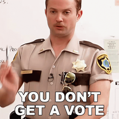You Dont Get A Vote Lieutenant Jim Dangle GIF - You Dont Get A Vote Lieutenant Jim Dangle Reno911 GIFs
