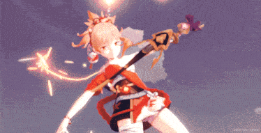 a pixel art of a girl with a sword