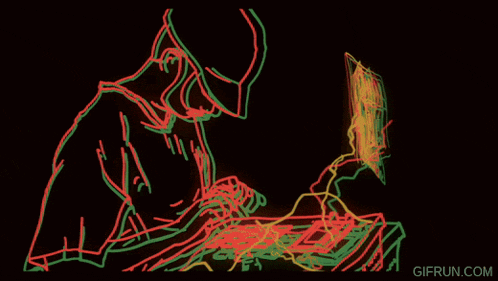 a gif from gifrun.com shows a drawing of a dj