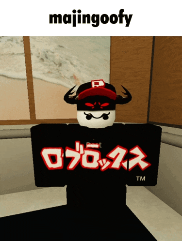 a picture of a roblox character with the name majingoofy on the bottom