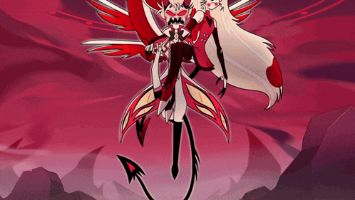 a cartoon character with wings and a tail