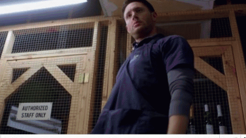 Supernatural: Lunch Lady Down GIF - Supernatural Dean Lunch GIFs