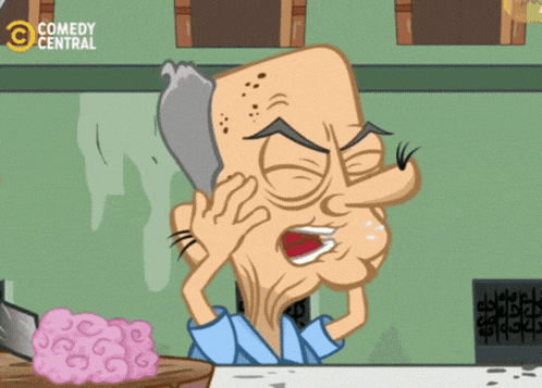 a cartoon of an old man with a funny face and the words comedy central on the bottom