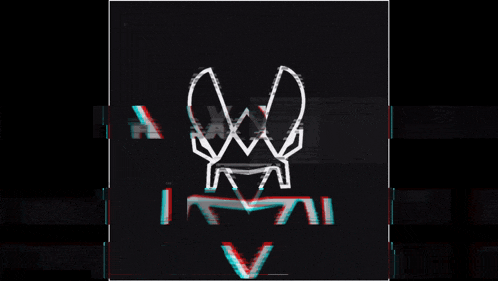a black background with a white logo that looks like a bee