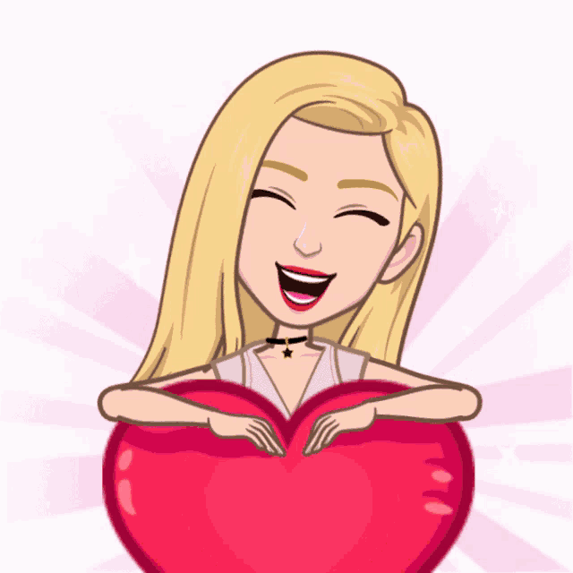 a cartoon of a woman making a heart with her hands