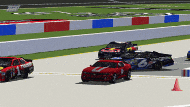a race car that has the number 6 on the side