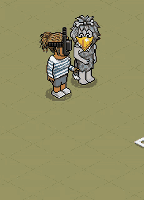 a pixel art advertisement for extrem party with two characters