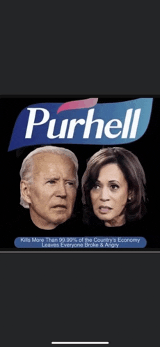 a picture of joe biden and kamala harris with the word purhell on it