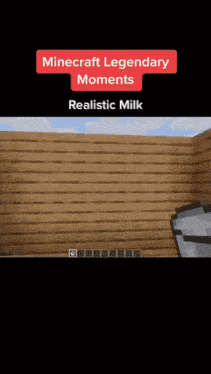 a minecraft video shows a bucket of milk being poured into a puddle