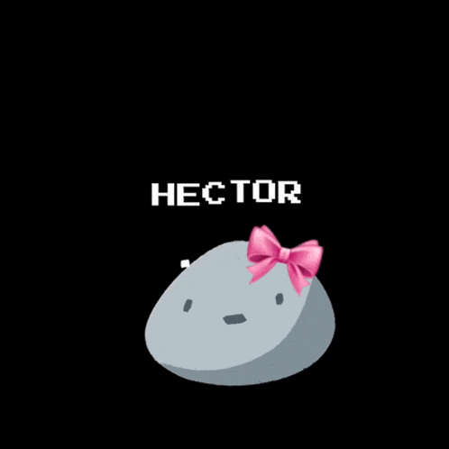 a rock with a pink bow and the name hector