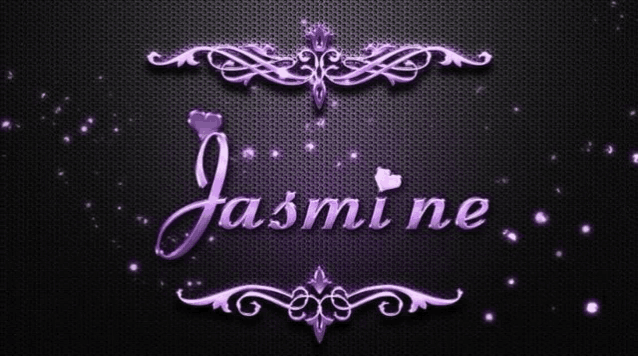 the name jasmine is on a black background
