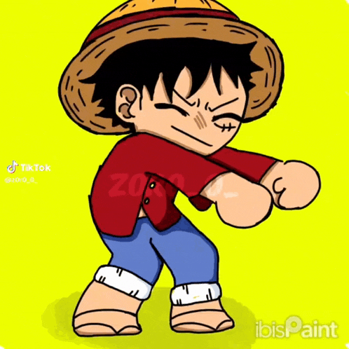 a drawing of monkey d luffy from one piece with a straw hat