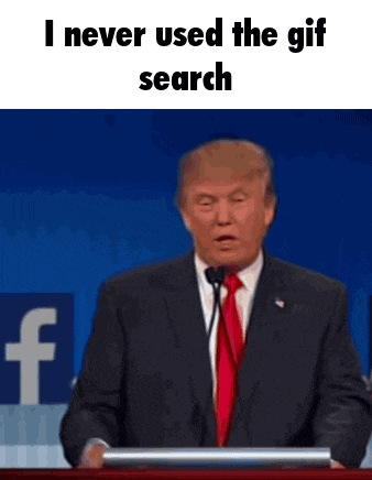 donald trump giving a speech with the words i never used the gif search on the bottom