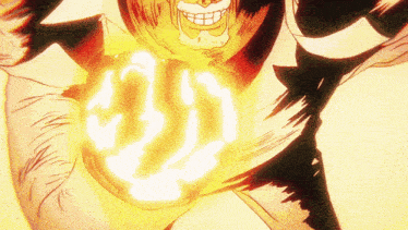 a cartoon drawing of a man holding a glowing object in his hand