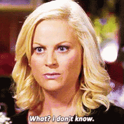 a woman with blonde hair is saying what ? i don t know .