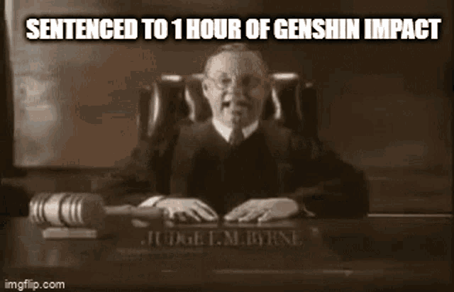 a black and white photo of a judge sitting at a desk with a gavel in front of him .