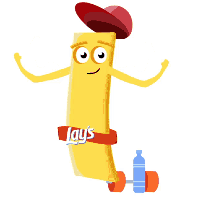 a cartoon illustration of a lay 's flavored potato chip