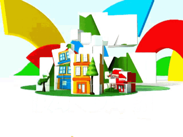 the letters a and g are surrounded by buildings