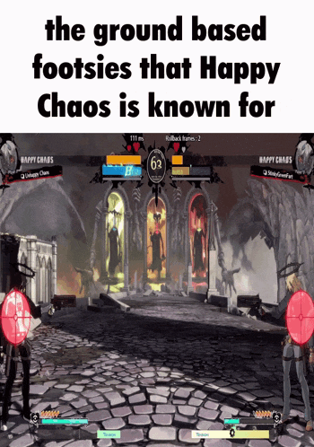 the ground based footsies that happy chaos is known for is shown