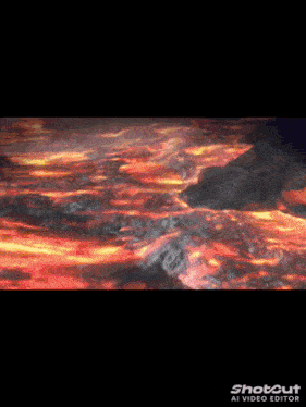 a shotcut ai video editor shows a lava flow