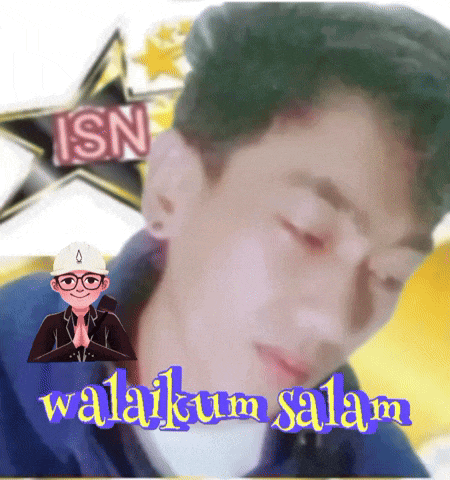 a picture of a man with the words ' awalikum salam ' written below him