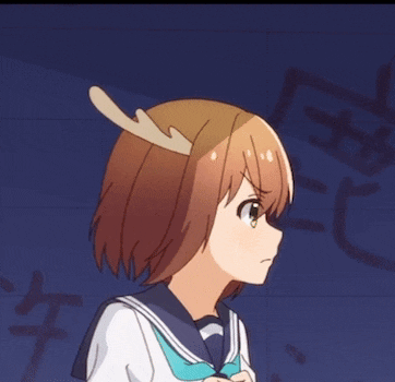 a cartoon girl with antlers on her head