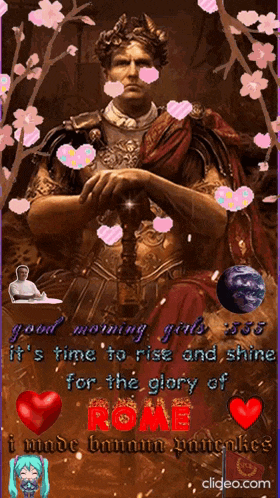 a picture of a man with a crown on his head and the words " good morning girls " on the bottom