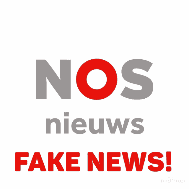 a poster that says nos nieuws fake news in red letters