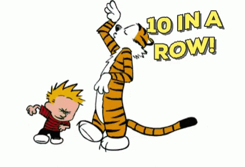 Calvin And Hobbes 10in A Row GIF - Calvin And Hobbes 10in A Row Happy Dance GIFs