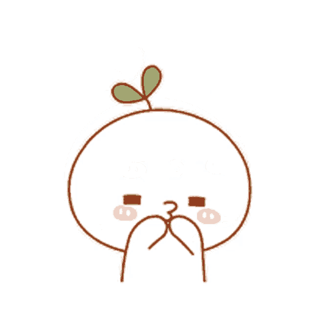 a cartoon character with a plant growing out of it 's head and the number 3 on its face .
