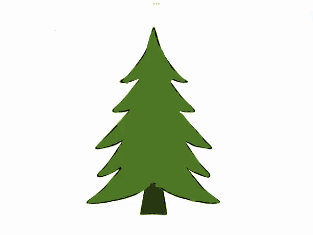 a cartoon christmas tree with a star on top