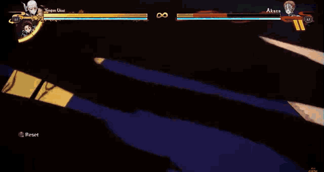 a video game is being played with two characters fighting each other